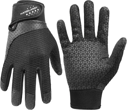 Miniatura 12 de HANDLANDY Guantes de bateo de béisbol para adultos y jóvenes, guantes de bateo de sóftbol con agarre transpirable para hombres, niños y niñas Blanco