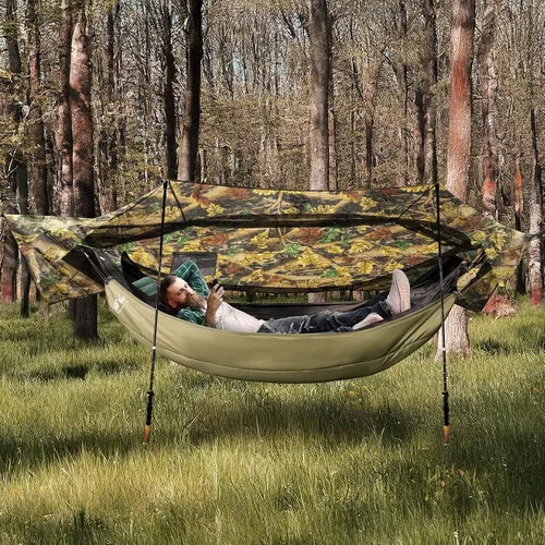 Miniatura 2 de Night Cat Tienda de Campamento con Hamaca: Hamaca Portátil y Ligera de 4 en 1 con Toldo Resistente a la Lluvia y Mosquitero para Senderismo, Selva