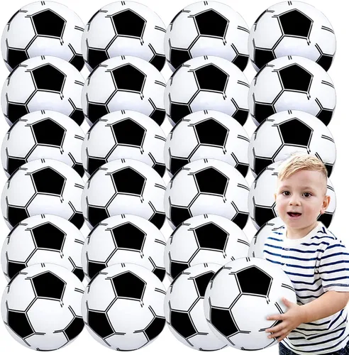 Pelota de playa de fútbol de 16 pulgadas para niños: paquete de 24 pelotas de playa inflables para piscina, pelotas de playa, decoraciones de fiesta