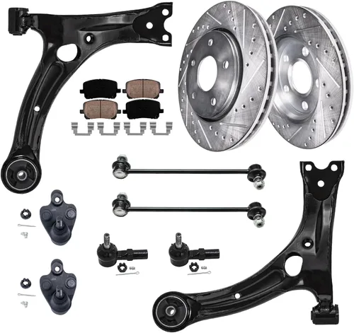 Miniatura 89 de Detroit Axle - Rotores de freno para Ford 2013-2019 Explorer Taurus Flex Lincoln MKT MKS, rotores de freno de disco ranurados perforados de repuesto