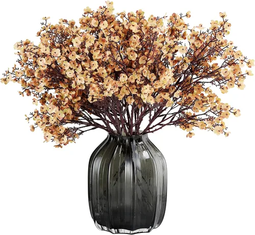 Miniatura 19 de JAKY-Global Flores Artificiales de Tela Aliento de Bebé 12 Ramos Plantas de Seda Falsas Europeas Decoración de Boda Fiesta Ramos de Tacto Real DIY