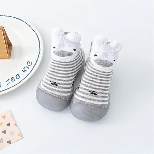 Miniatura 3 de Pantuflas antideslizantes para caminar y correr, mocasines para bebés y niños pequeños, mocasines antideslizantes con rayas arcoíris
