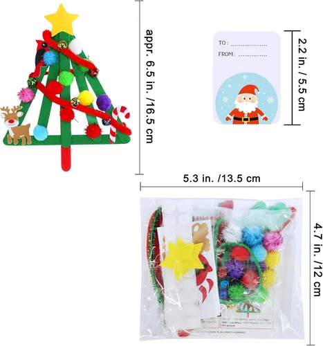 Miniatura 5 de Winlyn 27 juegos de manualidades de Navidad, manualidades de invierno, palillos de paleta, adornos de árbol de Navidad, juegos de arte, palos