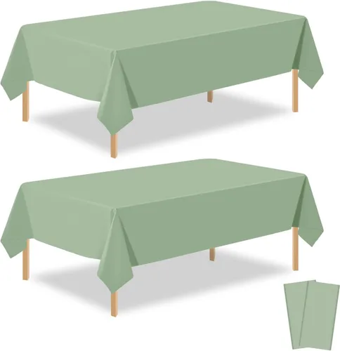 Miniatura 13 de Paquete de 2 manteles rectangulares desechables de plástico negro de 54 x 108 pulgadas, manteles de plástico negro para cumpleaños, bodas