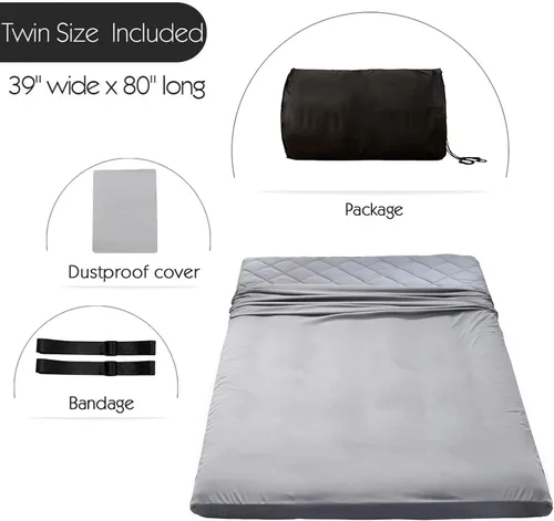 Miniatura 3 de MAXYOYO Colchón de futón japonés para piso - Cubrecolchón extragrueso para cama individual, enrollable y plegable, con patrón de diamante, futón