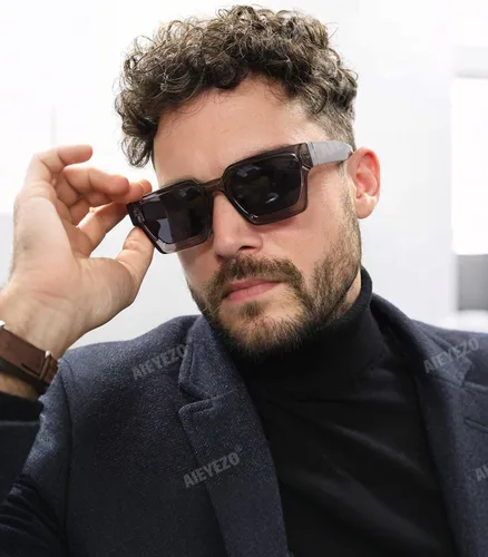 Miniatura 51 de AIEYEZO Gafas de sol cuadradas para mujeres y hombres, gafas de sol cuadradas con montura gruesa, estilo de diseñador simple