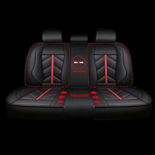 Miniatura 4 de Juego completo otoez de fundas de asiento para coche de piel sintética de lujo, universal, para asientos delanteros y traseros, se adapta a