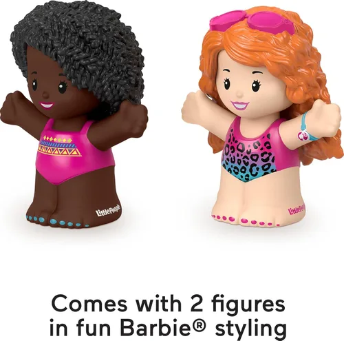 Miniatura 4 de Fisher-Price Little People - Juego de figuras de natación de Barbie con 2 personajes para preescolar, juego de simulación para niños a partir de 18