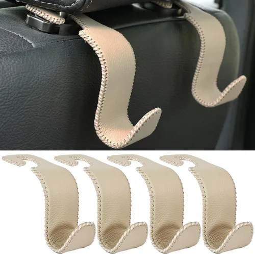 Miniatura 10 de Amooca - Gancho para reposacabezas de asiento de coche, 4 unidades, organizador de almacenamiento universal para bolso de mano, abrigo, ajuste Azul