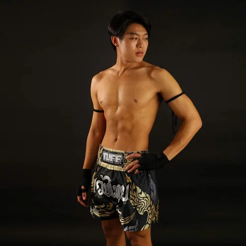 Miniatura 7 de TUFF Pantalones cortos deportivos para Muay Thai y artes marciales, ropa de entrenamiento y gimnasio