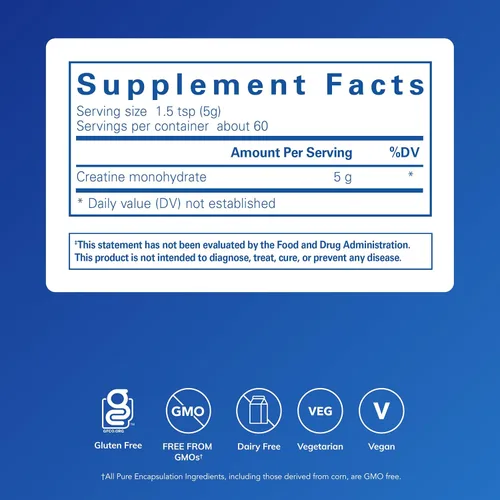 Miniatura 2 de Pure Encapsulations Creatina - Suplemento de creatina - Fuerza muscular, rendimiento y recuperación - Polvo de recuperación pre-entrenamiento - Sin