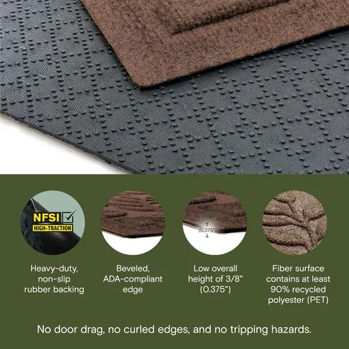 Miniatura 3 de WaterHog Tapete de Bienvenida para Interior/Exterior, 2' x 3', Fabricado en Estados Unidos, Duradero y Resistente al Agua, Tapete Atrapa Suciedad