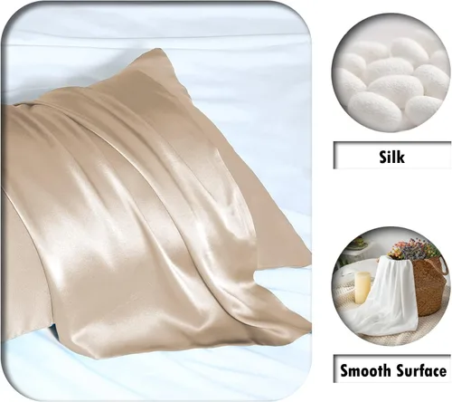 Miniatura 2 de Funda de almohada de seda de morera para cabello y piel, con cremallera oculta, suave, transpirable, suave, refrescante, fundas de almohada de seda