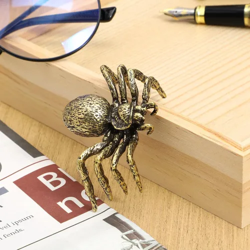 Miniatura 7 de TOYANDONA Decoración del hogar, decoración del hogar, figura de araña de latón, estatua de Feng Shui, escultura de animales, riqueza, buena suerte