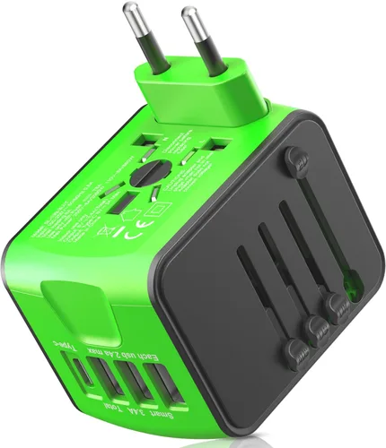 Miniatura 9 de ISIX Adaptador de viaje internacional Adaptador de corriente universal en todo el mundo todo en uno 4 USB perfecto para Europa EE. UU., UE, Reino