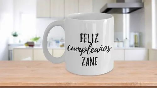 Miniatura 3 de Feliz Cumpleanos Zane Mug Spanish Happy Birthday Personalized Name Gift Coffee Tea Cup 11 oz