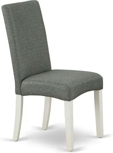 Miniatura 7 de East West Furniture HBDR3-LWH-07 - Juego de comedor de 3 piezas que contiene una mesa de comedor redonda con pedestal y 2 sillas Parson tapizadas