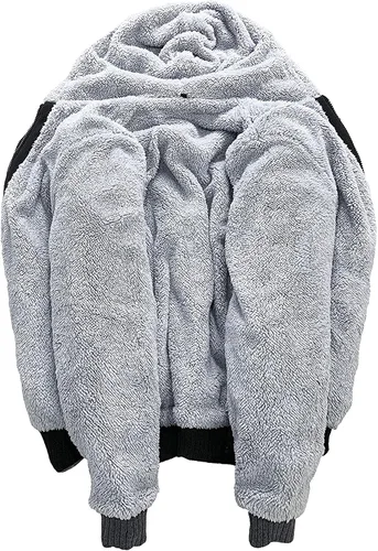 Miniatura 3 de SCODI - Sudaderas con capucha para hombre, sudadera de forro polar pesado, cremallera completa, forro de sherpa grueso