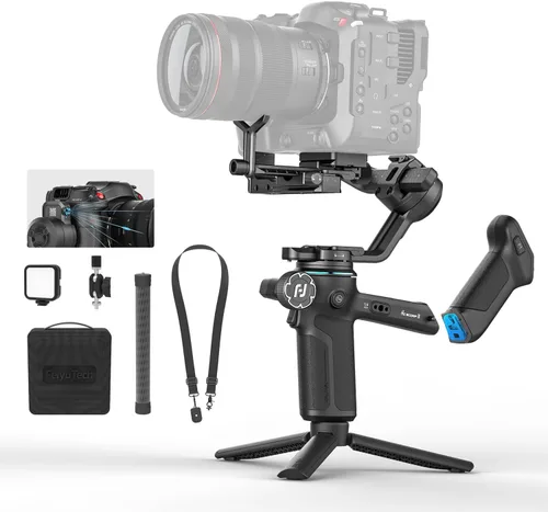 FeiyuTech SCORP 3 [Kit] Estabilizador cardán para Canon/Sony/Nikon/Fujifilm - Carga útil de 7.72 libras, mango desmontable, seguimiento de IA