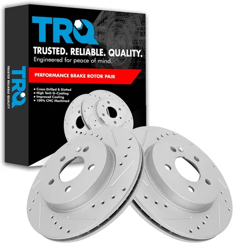 Miniatura 221 de TRQ Juego de rotores de freno de rendimiento trasero con revestimiento G premium compatible con Mazda 6 2014-2021