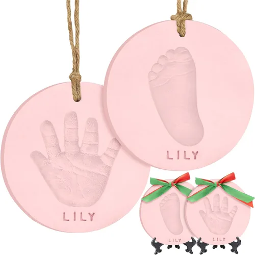Kit de huellas de manos y pies para bebés niñas y niños - Kit de adorno personalizado para la primera Navidad del bebé, regalos de Navidad para