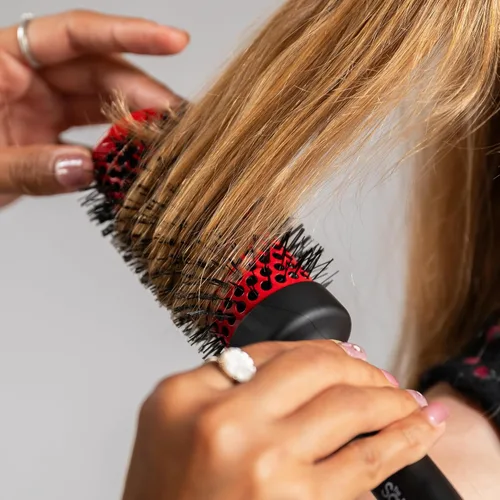 Miniatura 7 de Cepillo redondo de cerámica con infusión de iones Cepillo de calidad de salón para secado por soplado Fija el cabello dañado Cepillo