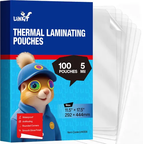Miniatura 10 de Uinkit 3.5Mil 100Pack Hojas de Laminación Transparentes, Tamaño Menú, Bolsas de Laminado de 11.5 x 17.5 Pulgadas, Protector para Papeles