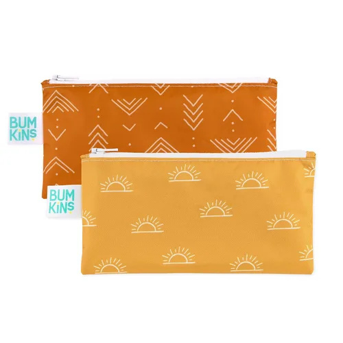 Miniatura 18 de Bumkins Bolsas de aperitivos reutilizables, para el almuerzo escolar de niños y para adultos, tela lavable, bolsa de tela impermeable
