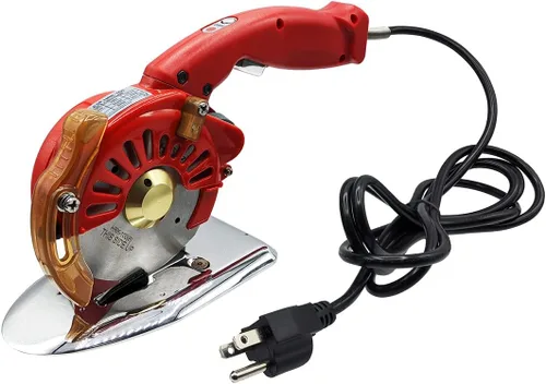 Hercules HRK-100 - Cortadora rotativa y eléctrica de 5 velocidades para tela, cuero y tejidos naturales y sintéticos, con cuchilla redonda de 4