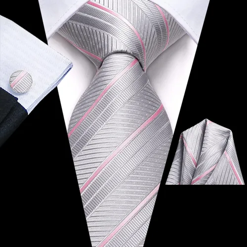 Miniatura 120 de Dubulle Corbata tejida de cachemira para hombre y gemelos de pañuelo para hombre, conjunto de gemelos para boda formal y negocios