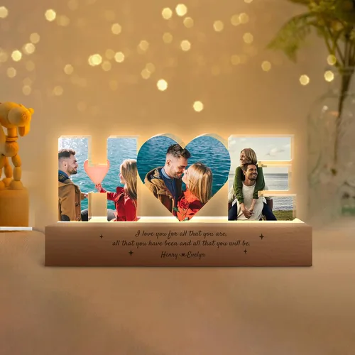Miniatura 3 de Luz nocturna LED personalizada con collage de fotos, foto personalizada con cualquier cita y nombre, Navidad, amistad, regalos de cumpleaños
