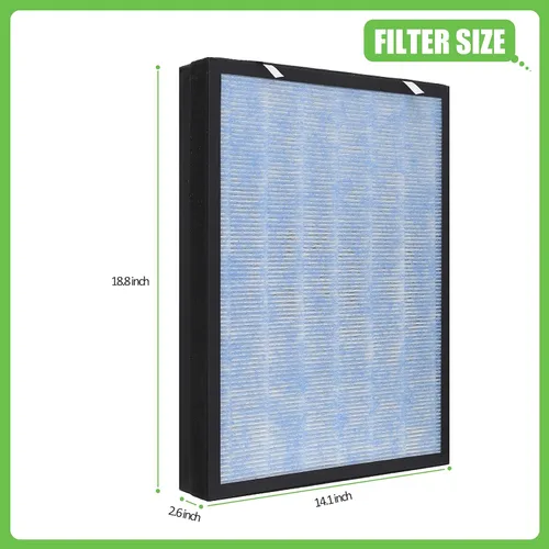 Miniatura 6 de HSP002 Filtro de repuesto, compatible con HSP 002 Smart True HEPA Purificador de aire 2.0, 1 paquete