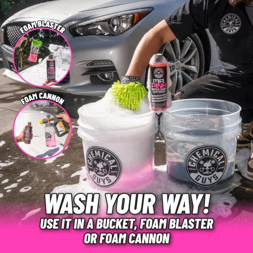 Miniatura 4 de Chemical Guys Mr. Pink - Jabón espumoso para lavado de autos (funciona con cañones de espuma, pistolas de espuma o lavados de cubeta) seguro