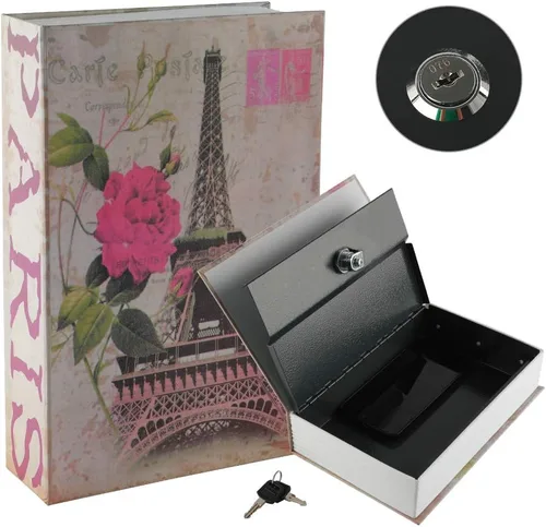 Miniatura 8 de KYODOLED - Caja fuerte con forma de libro, con cerradura de combinación, caja portátil de seguridad secreta, para ocultar dinero, metálica