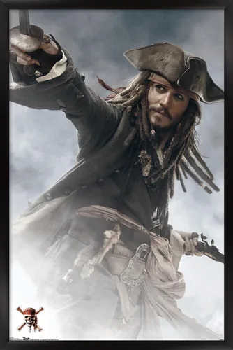 Miniatura 8 de Trends International Disney Pirates of the Caribbean: At World's End - Póster de pared de Jack Sparrow, 14.725 x 22.375 pulgadas, versión enmarcada