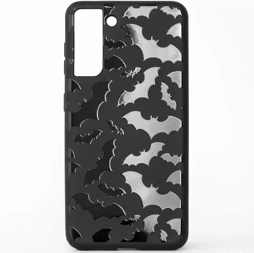 Miniatura 11 de Funda de teléfono negra mate compatible con Samsung Galaxy S22 Ultra 5G 2022 – Funda de goma a prueba de golpes, lindos murciélagos, espeluznante