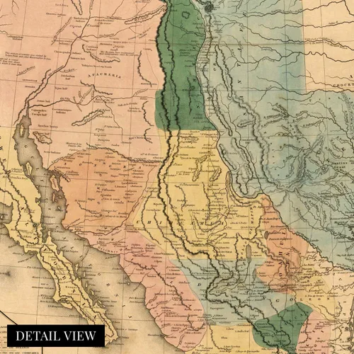 Miniatura 2 de HISTORIX Vintage 1846 Mapa de Estados Unidos de México, arte histórico de pared de 18 x 24 pulgadas, mapa antiguo de los Estados de México