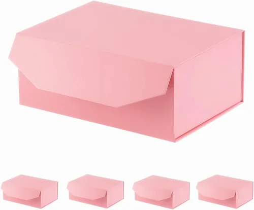 Miniatura 74 de 5 cajas de regalo rosa con cinta de 9.5 x 7 x 4 pulgadas, caja de regalo resistente con tapa para embalaje de regalo, cajas de almacenamiento