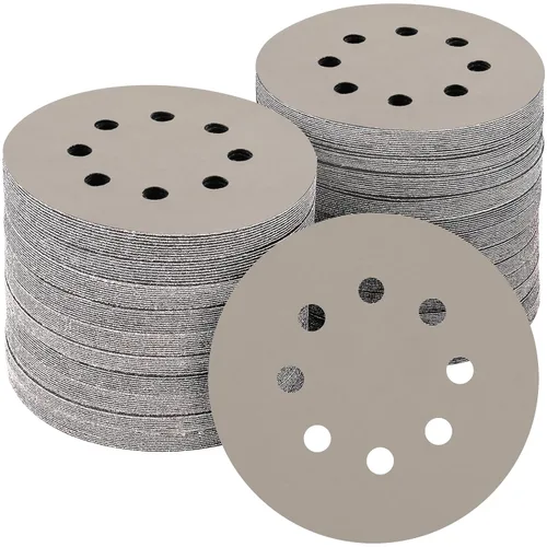 Miniatura 68 de 165 piezas, discos de lija de 5 pulgadas redondos, papel de lija de gancho y bucle para lijadora orbital aleatoria, grano 40 60 80 120 150 240 320