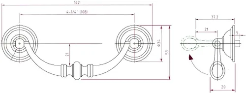 Miniatura 4 de Richelieu Hardware BP30214909 - Tirador tradicional de hierro negro mate para cocina, baño y muebles de 4 1/4 pulgadas (4.252 in)
