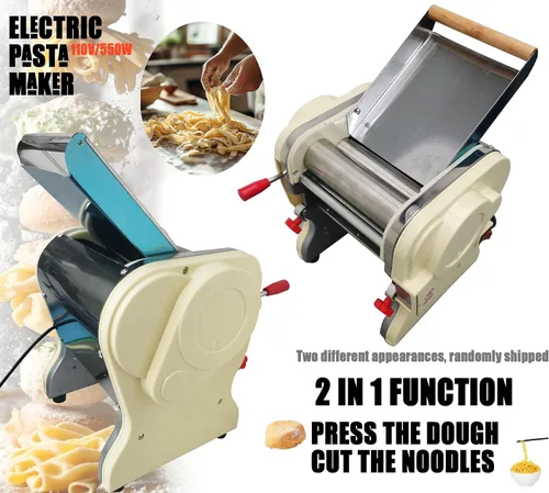 Miniatura 7 de Máquina eléctrica comercial para hacer pasta, máquina para hacer fideos, rodillo de prensa de masa de pasta, acero inoxidable, máquina automática