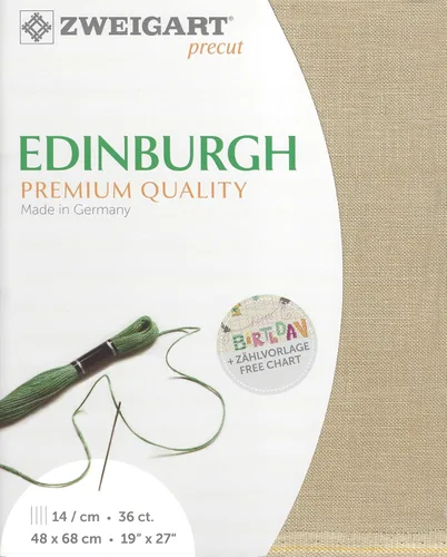 Miniatura 3 de Wizardi Edimburgo 36 unidades blanco antiguo 3217/101. Lona de costura, tela de punto de cruz, paño de bordado, lienzo de aguja. 100% lino.