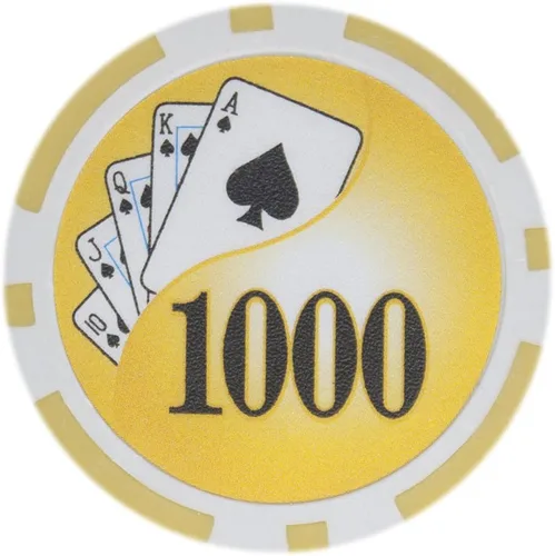 Miniatura 11 de Brybelly Yin Yang Poker Chip - Compuesto de arcilla pesada de 0.49 oz, paquete de 50 $10000 naranja