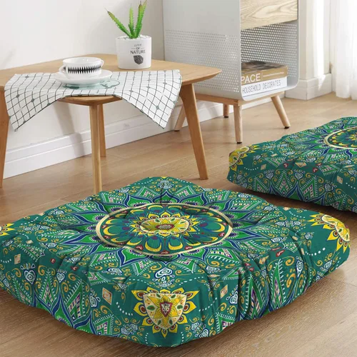 Miniatura 14 de Cojín de meditación con mandala, tapete de meditación bohemio, almohadas de meditación para sentarse en el suelo, cojines para sentarse en casa y al