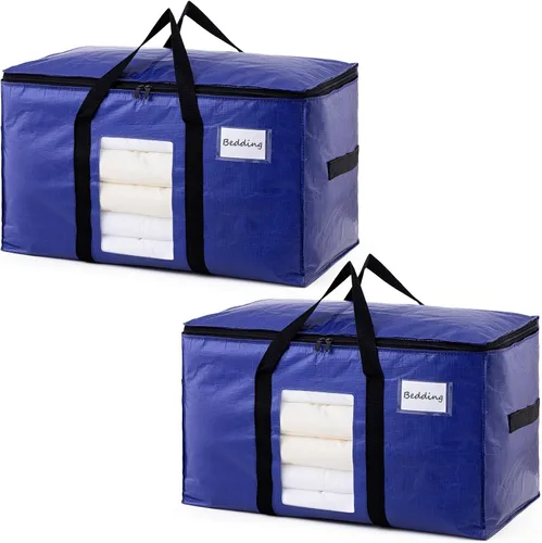 Miniatura 45 de TAILI - Bolsas de mudanza extra grandes, paquete de 10 bolsas negras resistentes para almacenamiento con ventana visible, asas envolventes