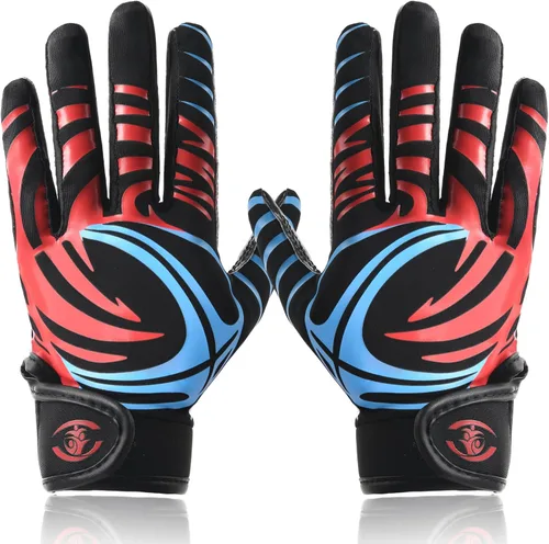 Miniatura 18 de Guantes de receptor de fútbol americano para niños - Agarre de silicona antideslizante y parte trasera de licra transpirable para un mejor control