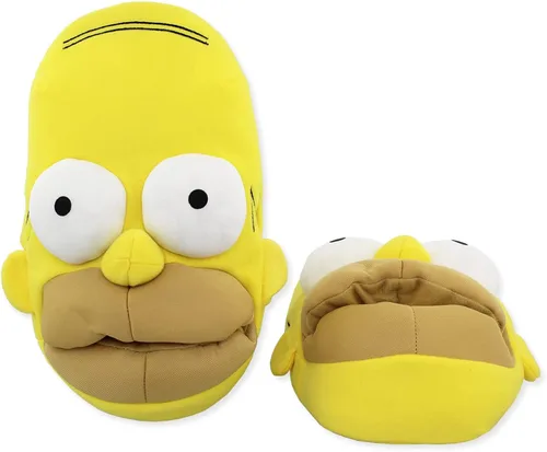 Miniatura 3 de The Simpsons Pantuflas faciales 3D Homer Simpson de felpa novedosas para hombres y adultos
