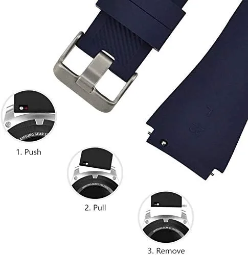 Miniatura 5 de iBazal 22mm Silicone Band Compatible with Samsung Galaxy Watch 3 45mm Galaxy Watch 46mm Gear S3 Frontier Classic Band, Adjustable Silicone Strap