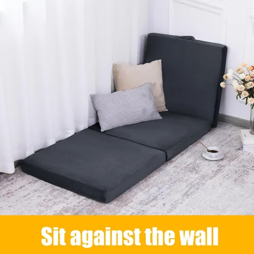 Miniatura 3 de BALAPET Almohada plegable de espuma viscoelástica suave para el suelo, almohada plegable de 3 piezas con asa, ideal para meditación, jugar, yoga