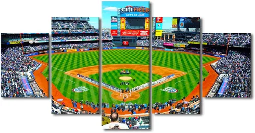 Miniatura 49 de Arte para pared, lienzo para estadio deportivo, arte para pared, diseño de campo de Wrigley en Chicago, pinturas de Chicago, impresiones sobre